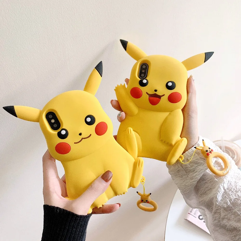 Стиль аниме мультфильм 3D Монстры Покемон Пикачу милый силиконовый чехол-накладка для iPhone 11 Pro MAX XR X XS 6 8 7plus