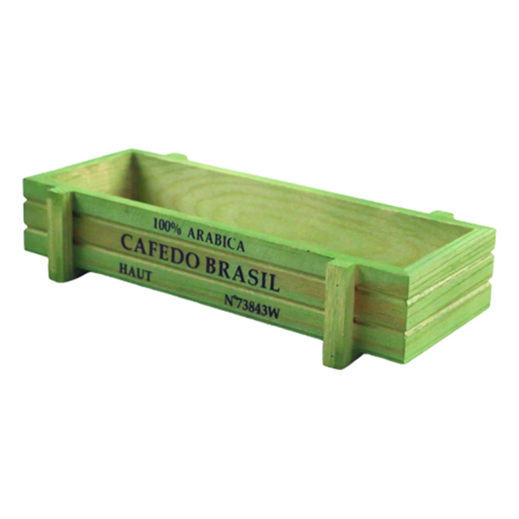 Wooden Box Succulent Plant Flower Pot Art Craft Container Yard Flower Holder