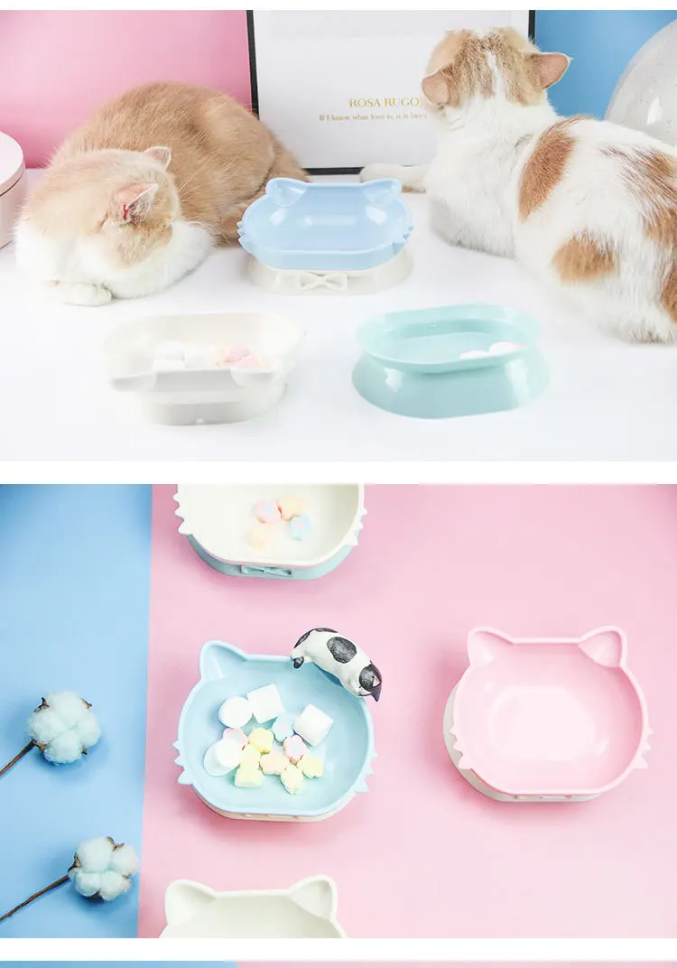 Peg Kitty, новинка, миска для домашних животных, пластиковая скошенная миска для кошки, цельная двойная миска, легко лижется в настоящее время, Avai