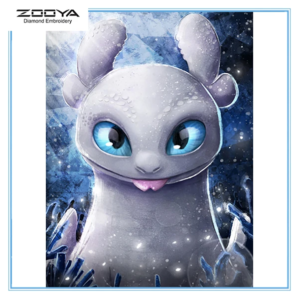 Zooya 5D Diy Алмазная картина Белый Милый дракон Новый 3D вышивка крестиком Мозаика