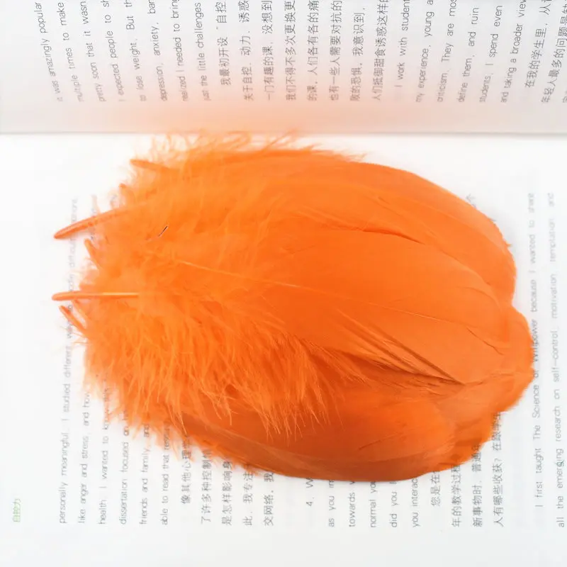Orange Высокое качество 24 шт Черный цвет гусиные перья для рукоделия ювелирных изделий 13-18 см Сделай Сам натуральные перья вечерние украшения для дома - Цвет: Orange