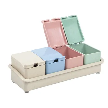 

Wheat Straw Seasoning Jar Cruet Set Kitchen Seasoning Salt Shaker Seasoning Box Gift Set Pepper Sprayer Salt and Pepper Shakers