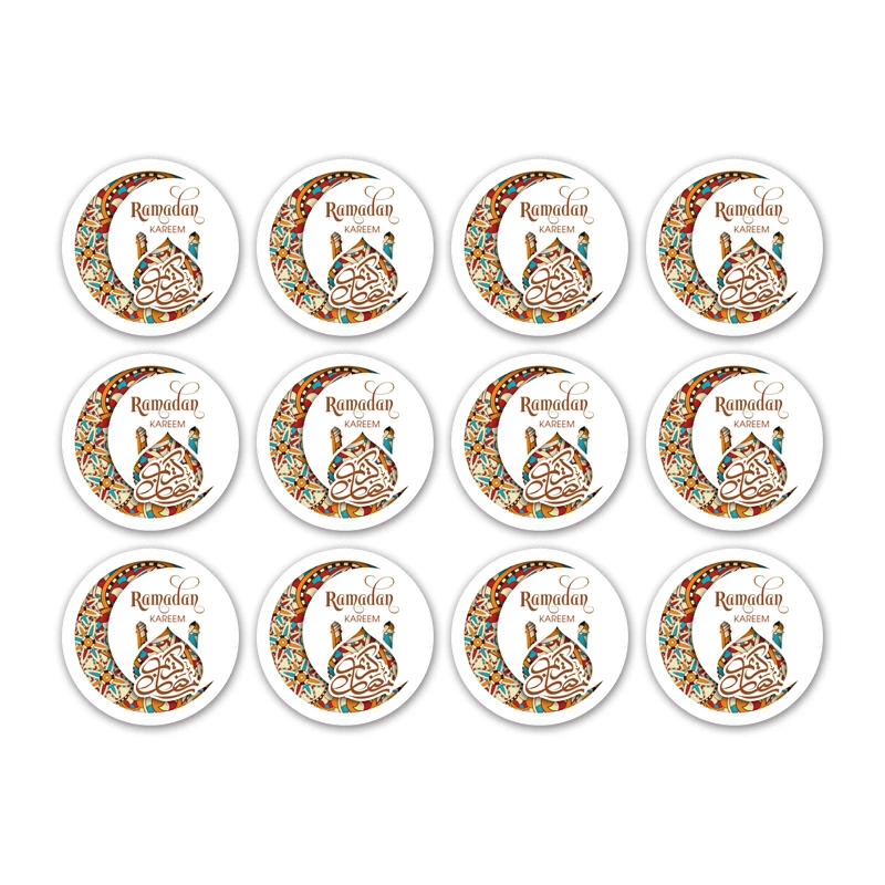 

Ramadan stickers, Moon lights, Round stickers Eid labels, Muslim decoration Eid decoration supplies
