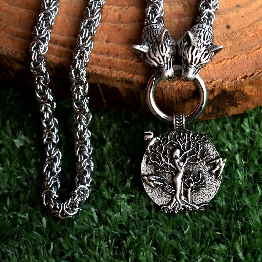 SanLan 1 шт. цепь из нержавеющей стали Norse wicca pagan Wings to fly Roots Grow tree of life ожерелье |