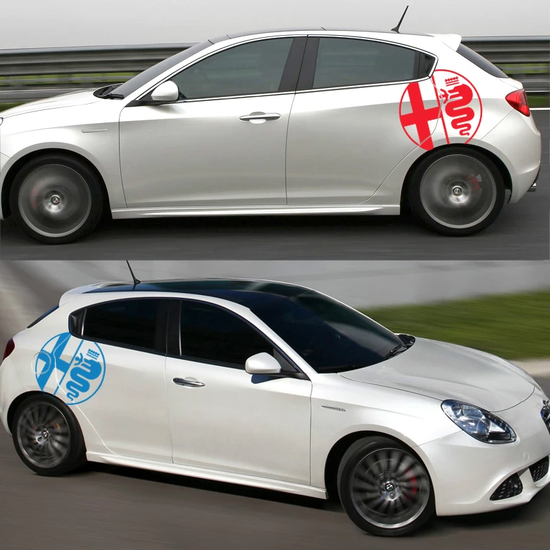 2 шт. наклейки на боковые двери автомобиля виниловая пленка для Alfa Romeo MiTo Giulia Giulietta