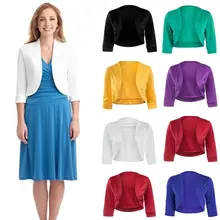 Женское болеро, пальто большого размера, короткое пальто-кардиган, однотонный короткий рукав, Открытый спереди, укороченный мини-офисный кардиган,#40