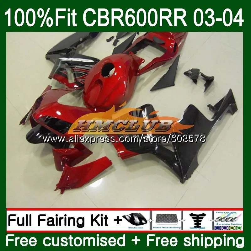 Литые изделия для Honda CBR 600RR 600F5 CBR600 RR 2003 2004 цвет красного вина 72CL. 98 CBR600RR CBR600F5 CBR 600 RR F5 03 04 OEM обтекатели - Цвет: No. 1
