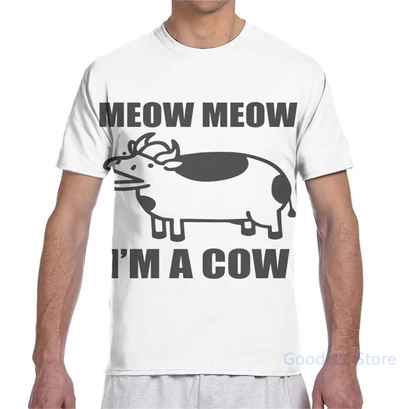 Meow meow Im a cow ASDF Movie of tomsky Мужская футболка женская с принтом для девочек топы