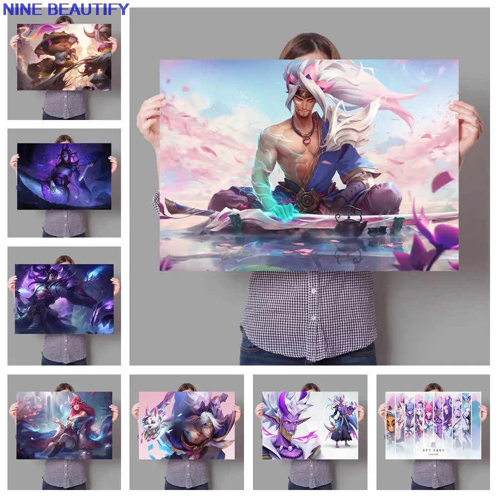 Девять популярных онлайн игр Лига искусственных элементов HD печать холст