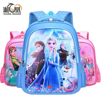 

Disney princess cartoon backpack Frozen girl primary bag for school kid burden reduction kindergarten guardian backpack handbag