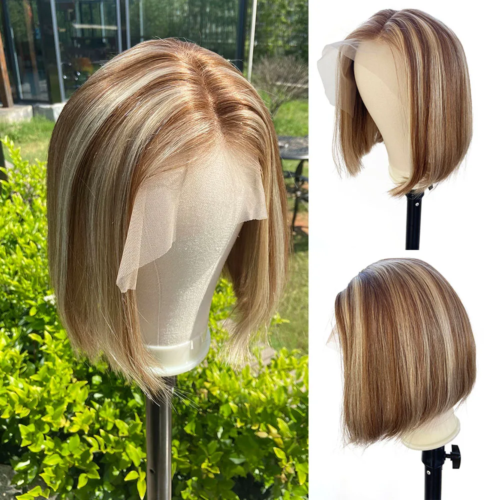 Loviness хайлайтер короткий Боб балаяж Remy натуральные волосы T часть блонд Медовый