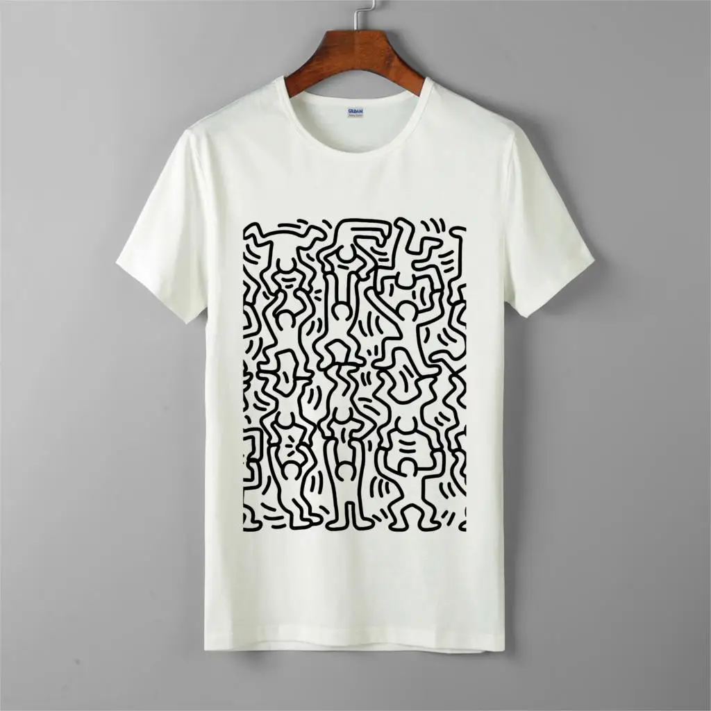 Футболка с надписью homage to keith haring acrobats Мужская Новая Модная хлопковая круглым