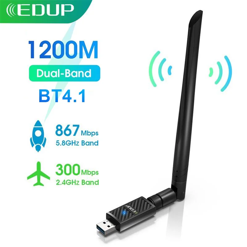 1200mbps usb wifi adapter dual band 2 4ghz 5ghz bluetooth 4 1 chipset