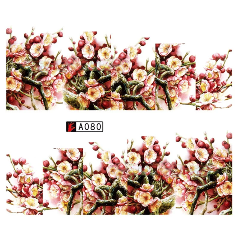 GAM-BELLE 1 шт цветок для ногтей переводные наклейки для ногтей наборы наклеек для гель-лака маникюрные наклейки - Цвет: A080