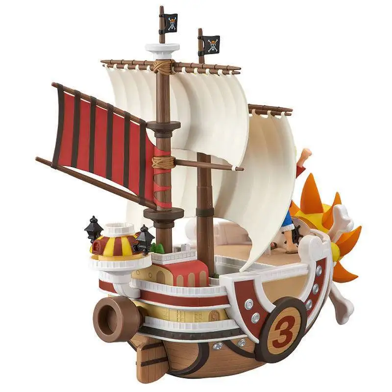 One Piece Ship Figure Luffy Model Toy Peripheral Super Cute Mini Boat Assembled Model One Piece Ship Blind Box Kid Birthday Gift