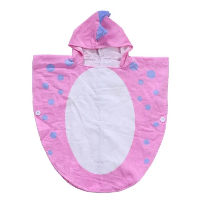 Hooded With Paw Dinosaur Ponchos Duck Bear Hooded Children's Bath Towel Kids BeachTowel Infant Bathrobe - Цвет: Pink