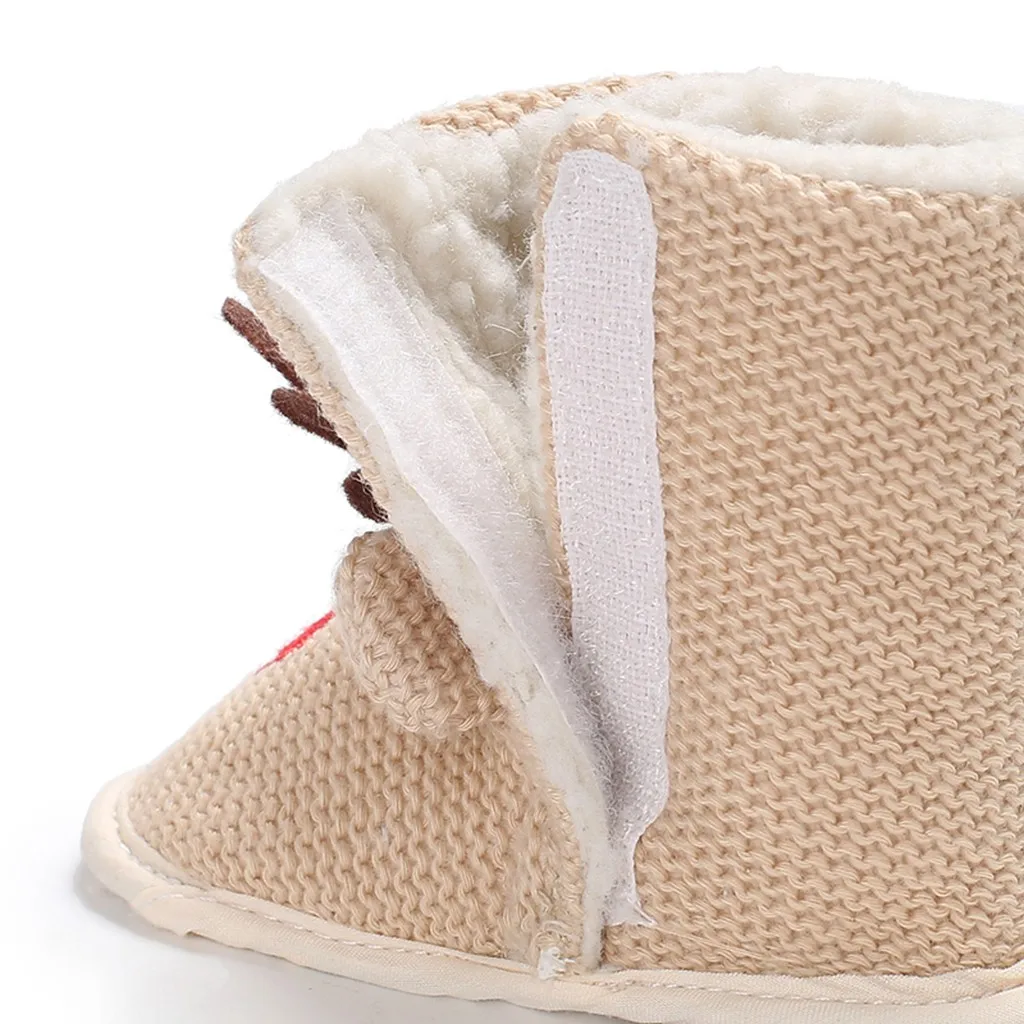 Зимняя Теплая обувь для маленьких девочек и мальчиков; удобная обувь для первых шагов; нескользящая Новогодняя обувь для новорожденных; ботиночки;# Y3