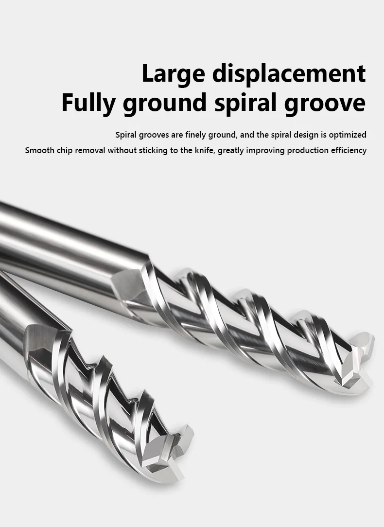 3-schneidiger Hartmetall-Fräser, Wolfram-Schaftfräser, CNC-Werkzeug, 1 bis 20 mm, HRC55, für Aluminium, Fiberglas, Acryl, Holz, Kupfer, Kunststoff – Detail 12
