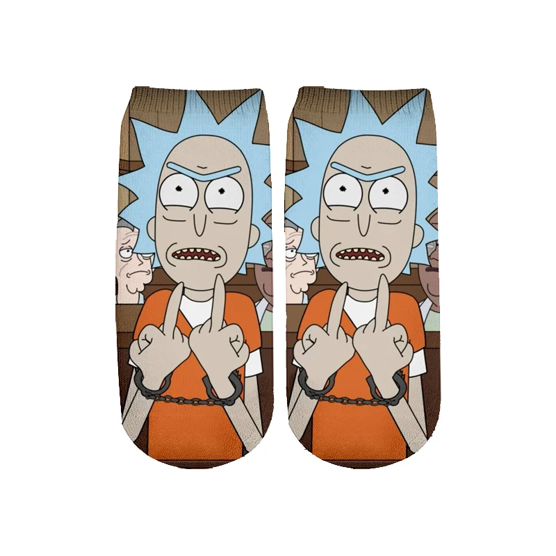 Новейшие Rick and Morty 3D печатных мультфильм милые короткие носки для мужчин женщин harajuku корейские носки RS-010