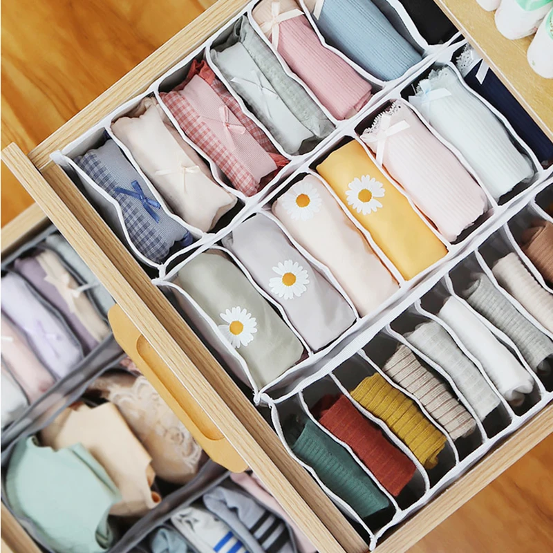 Underwear bra storage box 6/7/11 lattice storage box drawer closet storage box underwear scarf socks bra tie drawer divider 2