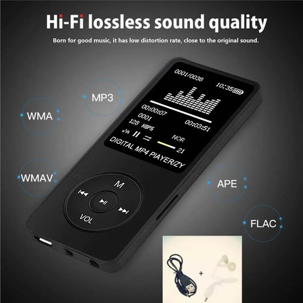1 Set 1.8 Inch Portable MP3 MP4 Player Student LCD Screen MP3 Music Player