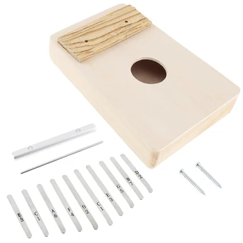 

10 Key Kalimba Diy Kit Basswood Thumb Piano Mbira For Handwork Painting Parents-Child Campaign #8