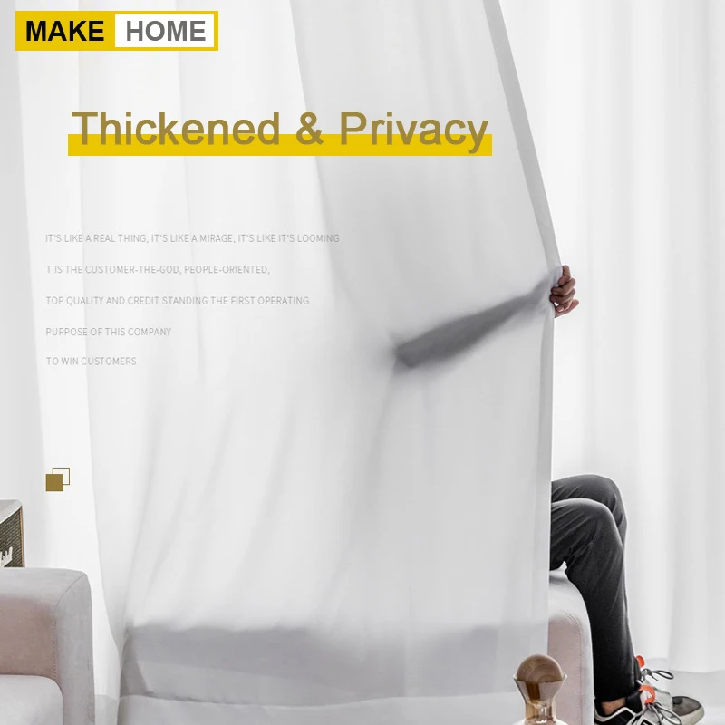 BestQuality100PrivacySolidWhiteSheerTulleCurtainsforLiving