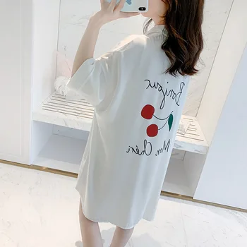 

White Women Bathrobe Satin Nightgown Casual Print Kimono Gown Nightdress Loose Suspender Skirt Intimate Lingerie Sleepwear