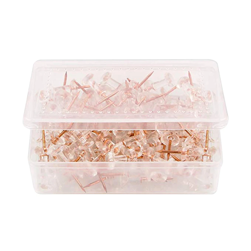 

1 Box of Rose Gold Pushpins Map Push Pins Tacks for School Home Office