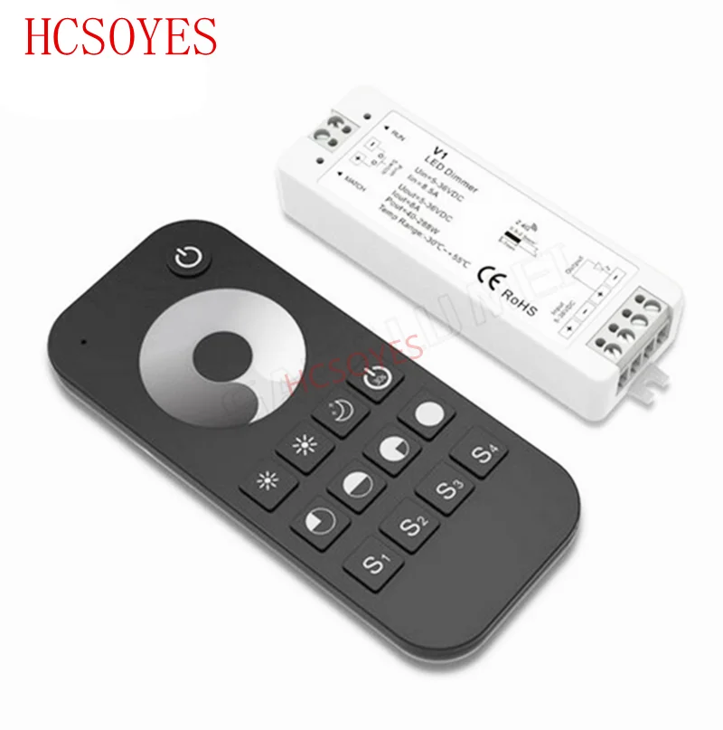 V1+ RT1 DC5V-36V беспроводной 2,4G RF беспроводной сенсорный светодиодный регулятор света контроллер для 5050 3528 одноцветный светодиодный свет