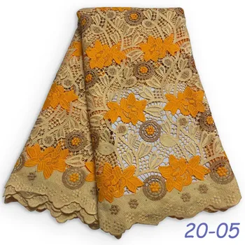

2020 5Yards Water Soluble Lace Bridal Sew Wtih Eyelet Nigerian Cord Lace Fabric Awesome African Guipure Cord Lace Fabric 01