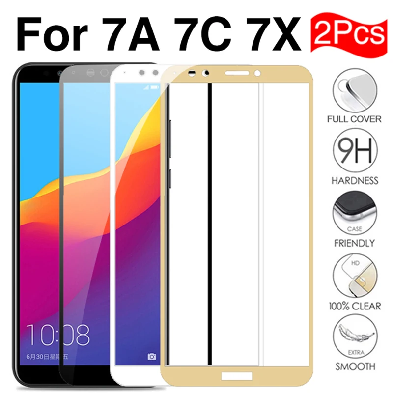 

2Pcs 3D Tempered Glass For Honor 7A Protective Glass on For Huawei Honor 7A 7C Honor7A Hono A7 C7 Dua-L22 5.7" Safety Phone Film