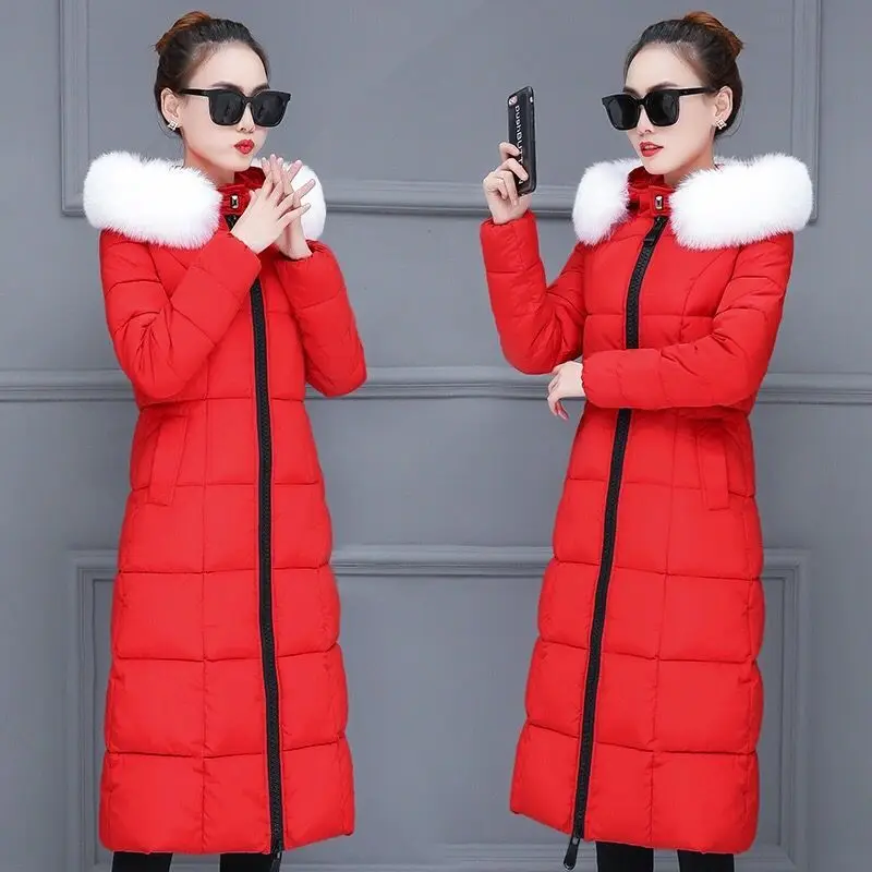 Women Hooded Jackets Fur Collar Long Parka Plus Size lapel Casual Cotton Womens Outwear Park Warm Winter | Женская одежда