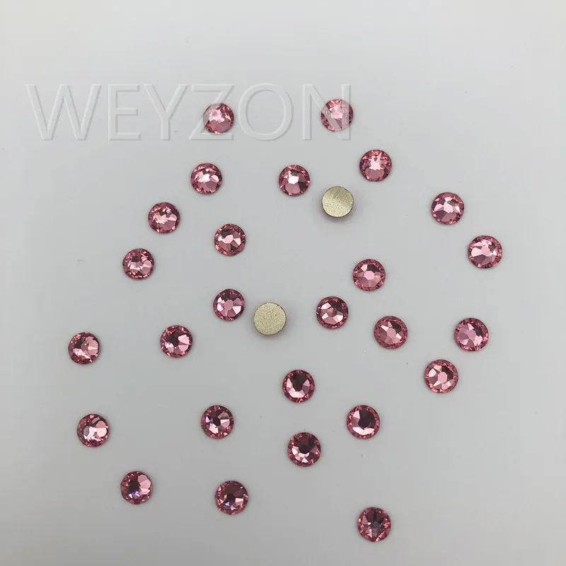 

New Star Faced (8 big + 8 small) ss10,ss16,ss20,ss30 Size Rose Color Glue On Non-hotfix Rhinestones