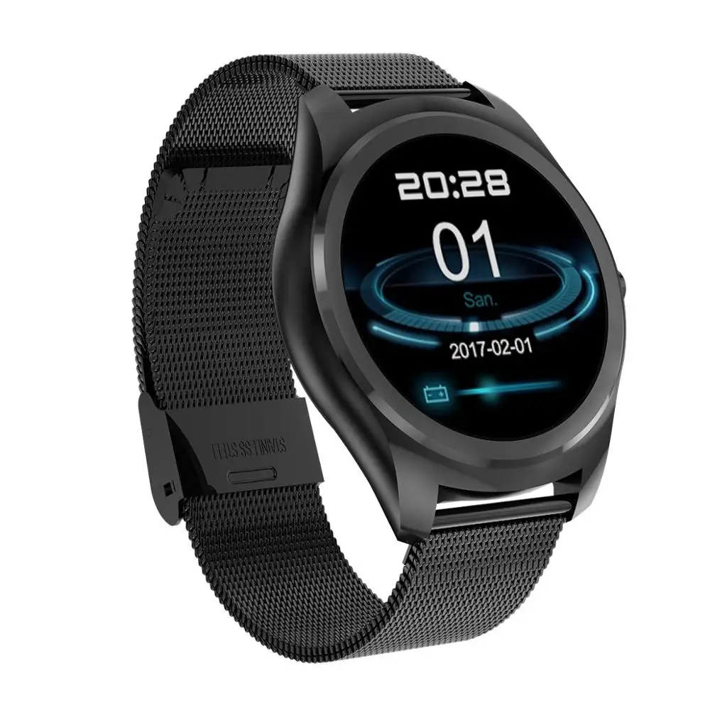 Умные часы N3 Pro с монитором сердечного ритма, Bluetooth, умные часы, Беспроводная зарядка, поддержка вызова, напоминание, фитнес для xiaomi - Цвет: steel black