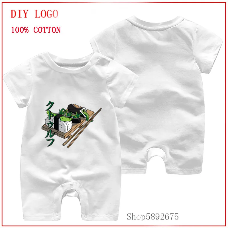 0-24M Infant Newborn Baby Japanese Food Cthulhu Sushi Costume Clothe Romper Summer Short Sleeve Jumpsuit Print |