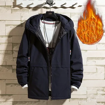 

Men's Jackets Winter New Thicken Warm Cotton Plus Size Hooded Business Casual Slim Fit Maggie's Walker Windproof Male Clothing