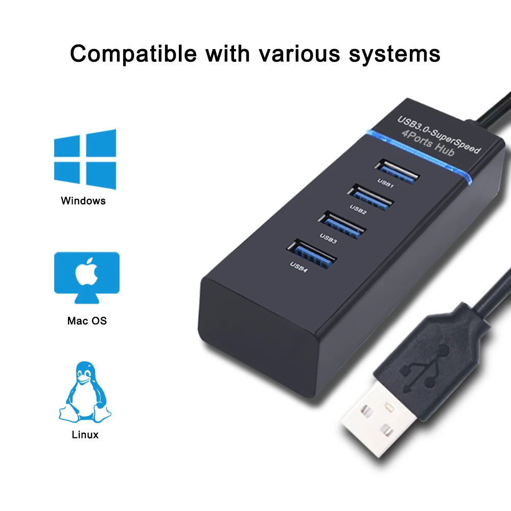 Expansor para pc Acessórios de Computador Usb de Alta Multi de 7 Velocidade Divisor Portas Porta Múltipla Hub Usb 3.0 7 High Quality Computador e Escritório