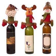 Рождественское украшение мультяшный Санта Клаус Снеговик Олень винная бутылка крышка одежда товары для домашнего сада