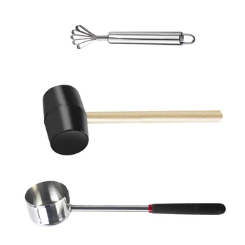 

1 Set/3pcs Practical Coconut Shell Opener Stainless Steel Coconut Opening Tool Kitchen Gadget for Home Kitchen Fruit Shop