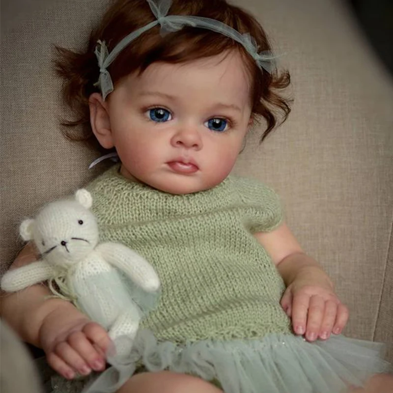 

60 CM 3D-Paint Skin Visible Veins Soft Silicone Reborn Baby Girl Doll Toy Dress Up Toys Boneca Birthday Gift Present