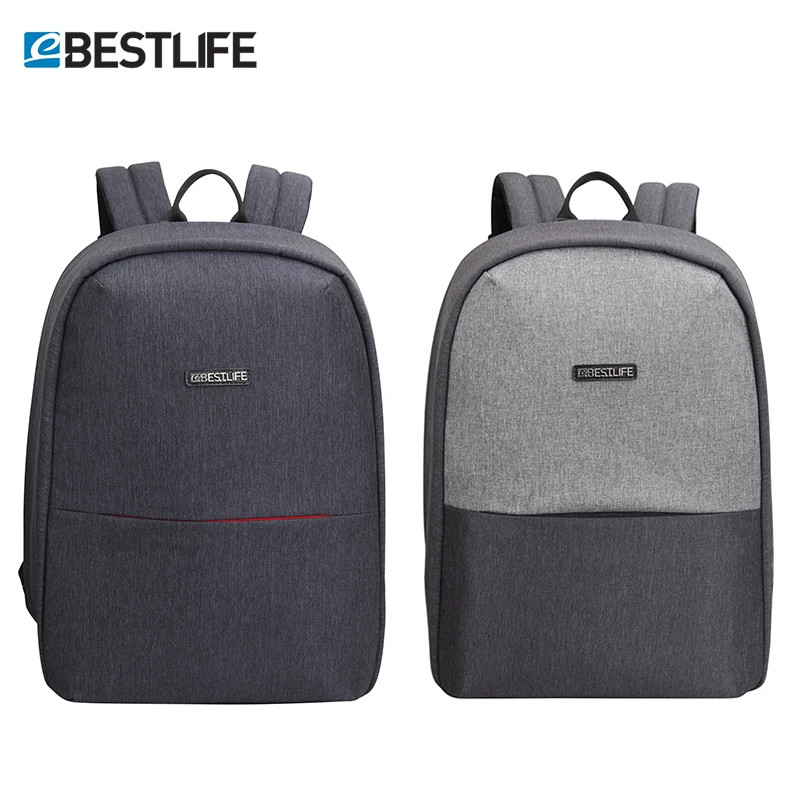 

BESTLIFE Black Grey Function Backpack for Men Women 15.6" Laptop Computer Bag Waterproof BackPack with USB Connector