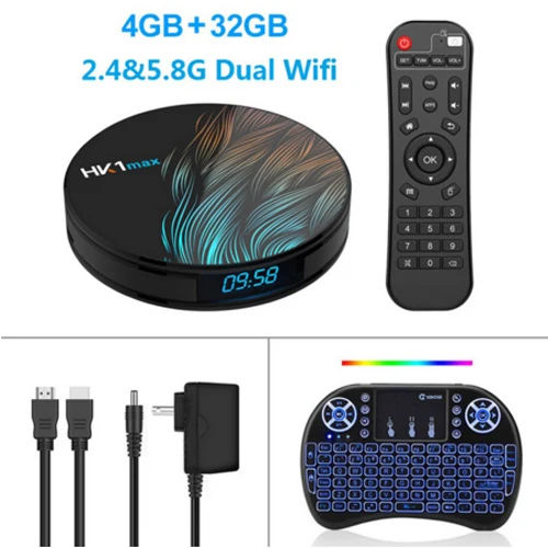JKING HK1 Max Android 9,0 ТВ-бокс 4 ГБ 32 ГБ 64 Гб Rockchip Четырехъядерный 4K wifi умный Мультимедийный проигрыватель с IPTV Netflix телеприставка 2 Гб 16 Гб - Цвет: 4G 32G Backlit keybo