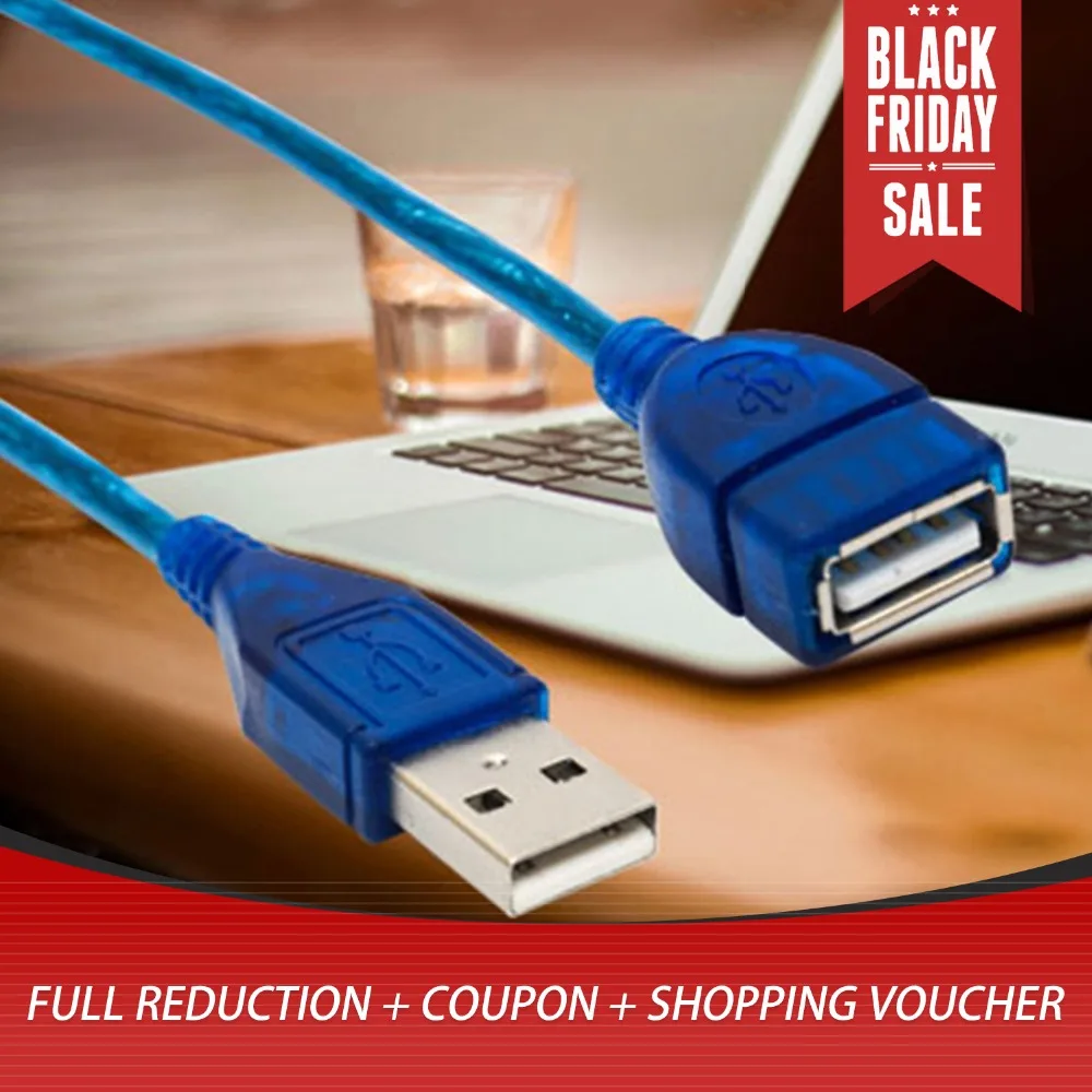 

1/1.5/2/3M Anti-Interference USB 2.0 Extension Cable USB 2.0 Male To USB 2.0 Female Extension Data Sync Cord Cable