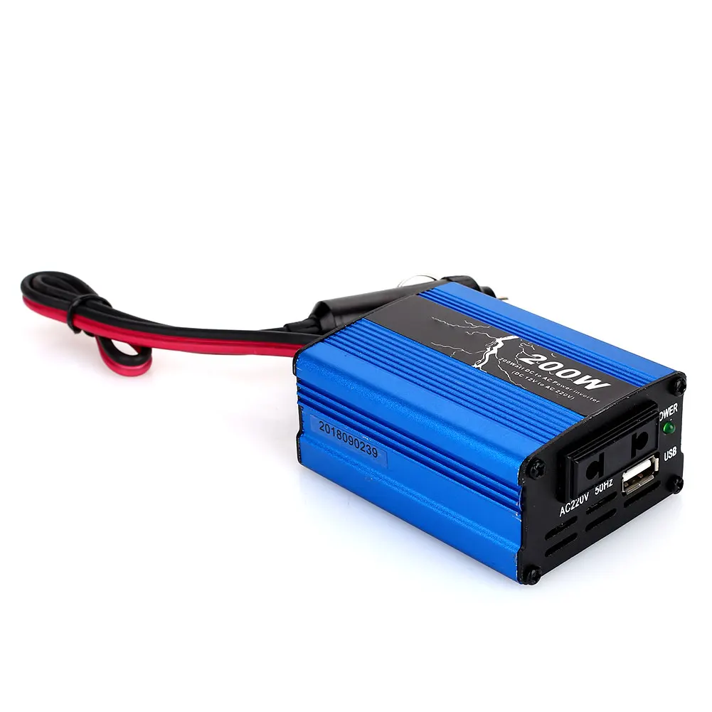 Vehemo Modified Sine Wave Converter Auto Inverter Car Inverter Outdoor Portable Aluminium Alloy Power Supply