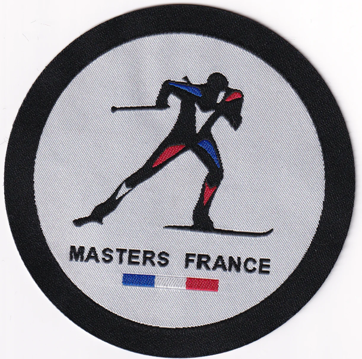 

Custom display of woven label patch: masters france