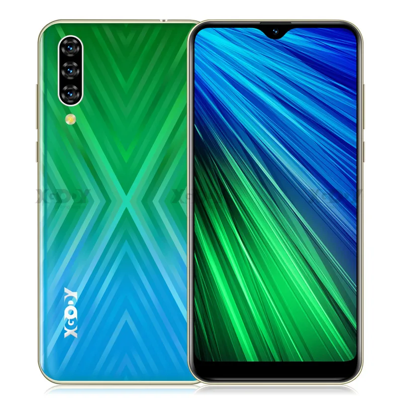 X Pattern Green XGODY 3G Mobile Phone Note 7 2GB 16GB Smartphone 6.26'' Waterdrop HD Screen MTK6580 Quad Core Android 9.0 Face ID Unlock 2800mAh - Цвет: X Pattern Green