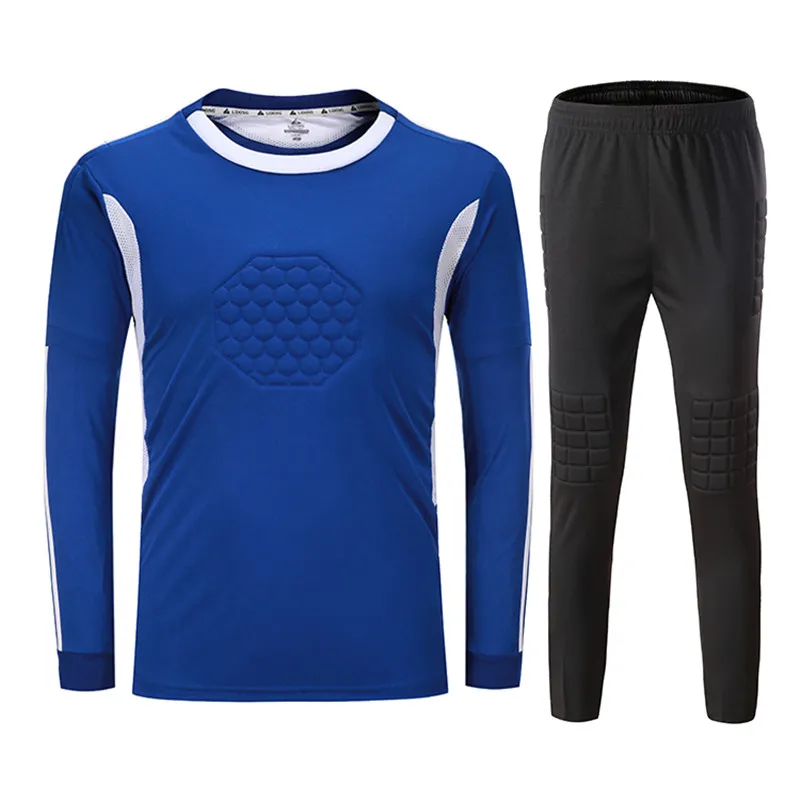 Взрослый профессиональный футбольный голкиперский тренировочная форма мужские футбольные майки наборы детские футбольные Вратарь рубашка для голкипера на заказ - Color: 5201 BLUE