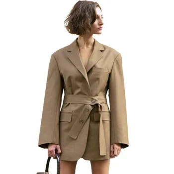 

High Quality 2020 Spring Autumn Women Blazers Suits Khaki Designs Business Ladies Casual Suits Daily Clothing Blazer Feminino