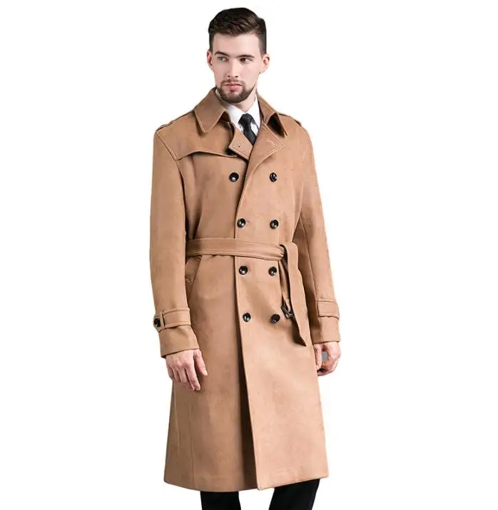 Двубортные мужские тренчи мужские длинные пальто мужская одежда slim fit пальто с длинным рукавом Англия дизайнер